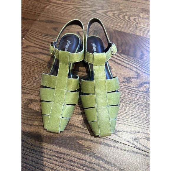 Anthropologie Jeffrey Campbell Landen Sandal Fisherman Green Leather 5.5 NEW - Picture 5 of 9